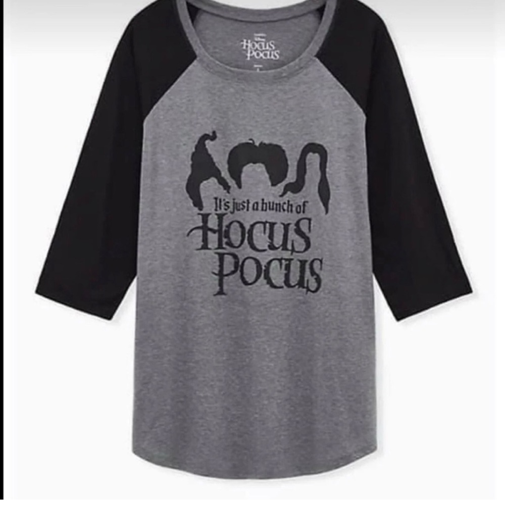 Torrid Gray and Black Hocus Pocus Long Sleeve Tee